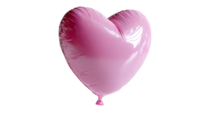 Love's Gentle Embrace: A single, soft pink heart-shaped balloon floats, symbolizing love and affection in its simplest form. Perfect for conveying warmth and care.