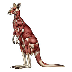 Kangaroo anatomy illustration design.
