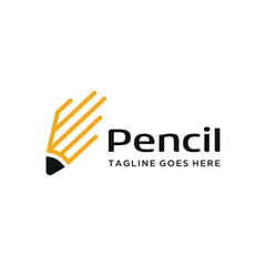 Modern Minimalist Pencil for education creativity writing learning or creative business logo design