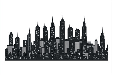 Fototapeta premium Cityscape Silhouette Illustration