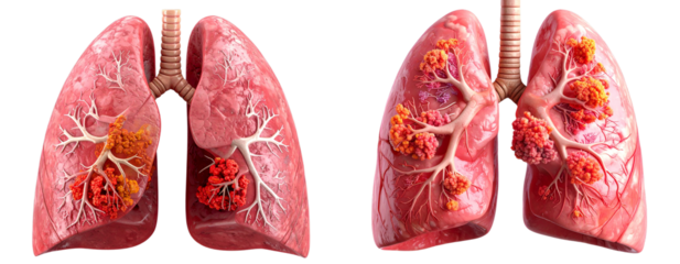 sat of Human Lungs Anatomy – Detailed Respiratory System PNG