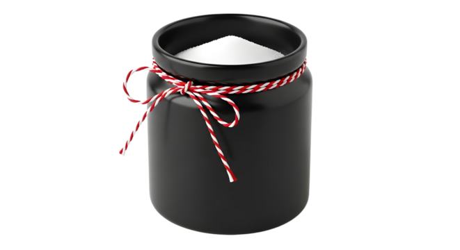 Gift - Black jar candle with a white wax and red and white twine bow, minimalist home decor candle perfect for relaxation and gifts