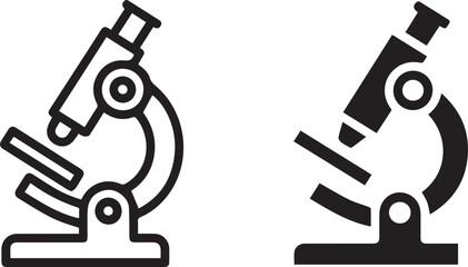 microscope minimal outline and solid icons for science and health design