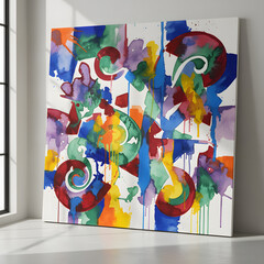 Colorful abstract painting on canvas