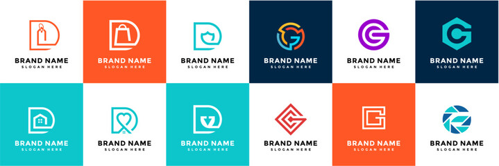 design logo letter D and G vector template