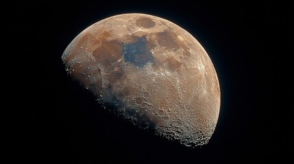 Crescent moon with visible craters and surface details against a black background.