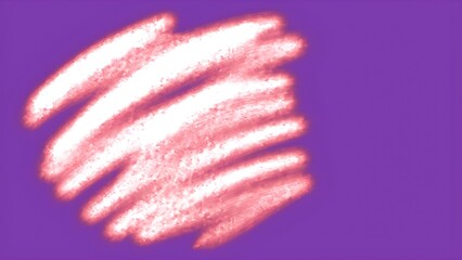 A vibrant red chalklike scribble with a fuzzy texture on a solid purple background, abstract art element