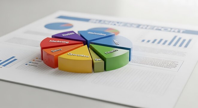 Analyze business performance with a vibrant, insightful pie chart report