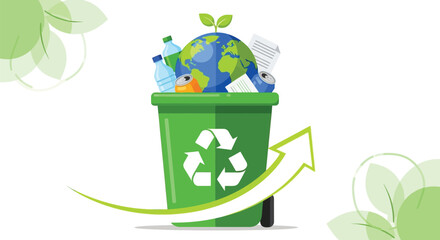 recyle.distbine.3D Earth Environment Concept – Glass Globe Illustration Representing Nature, Ecology, and Global Sustainability