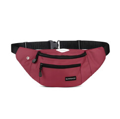 Burgundy Belt Bag with Adjustable Strap Stylish Hands-Free Fashion Accessory