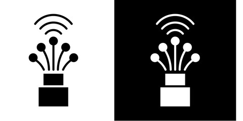 Fiber Optic Cable  Icon Set White Style Collection