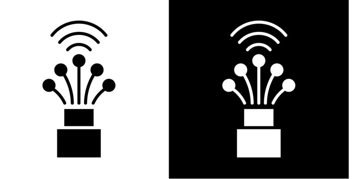 Fiber Optic Cable  Icon Set White Style Collection