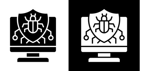 Malware Protection  Icon Set White Style Collection