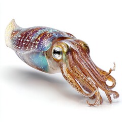 Fototapeta premium Hyperrealistic squid close-up ocean depths gigapixel art underwater environment detailed view marine life concept