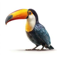 Naklejka premium Vibrant toucan in a lush jungle setting hyperrealistic image nature photography gigapixel detail
