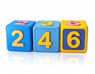 Bright blocks with numbers; learning toy
