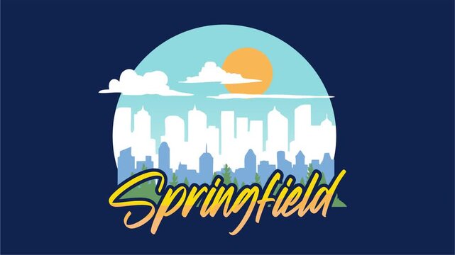 silhouette of springfield illinois city view