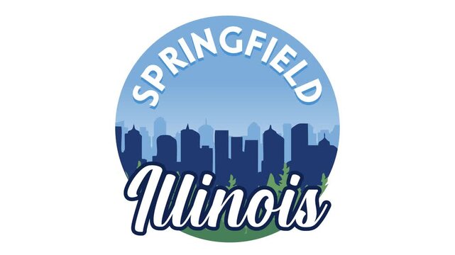 silhouette of springfield illinois city view