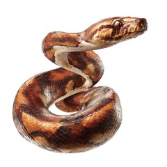 Fototapeta premium Hyperrealistic image of a snake in pure white background gigapixel standard scale detailed wildlife photography