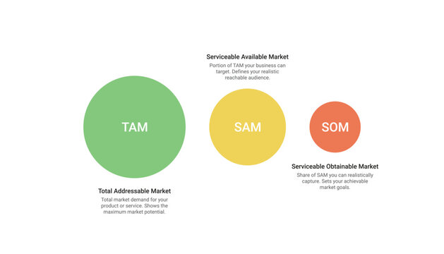 Market Analysis TAM SAM SOM Diagram Template