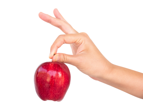 hand holding apple isolated - Powered by Adobe
