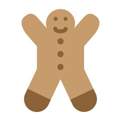 Gingerbread Man Vector Flat Icon Design