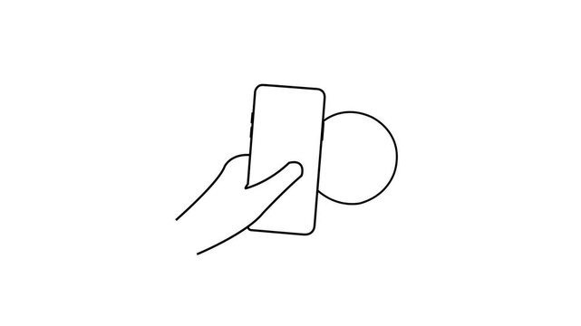 Con tactless wireless payment sign logo , Nofs Technology , on a white background with 4k video animation.