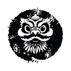 Daruma Doll Vector T-Shirt (Ink Stamp Style)