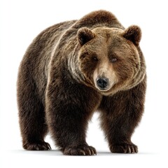 Fototapeta premium Brown bear adventure in nature hyperrealistic image gigapixel detail scenic wilderness viewpoint