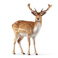 Fototapeta premium Graceful deer in a seamless white background professional image nature setting gigapixel quality