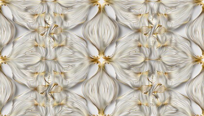 Elegant White and Gold Floral Pattern Backdrop for Luxury and Sophistication design