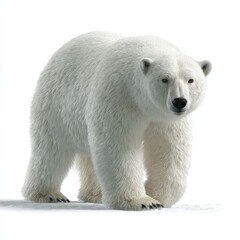 Fototapeta premium Hyperrealistic polar bear encounter arctic landscape animal photography snowy environment detailed viewpoint