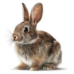 Obraz premium Dynamic portrait of a rabbit in gigapixel detail studio lighting hyperrealistic environment close-up view