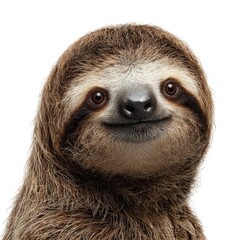 Fototapeta premium Hyperrealistic image of a sloth in nature gigapixel quality close-up perspective wildlife photography