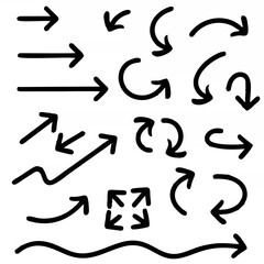 Black arrows set. Set of hand...