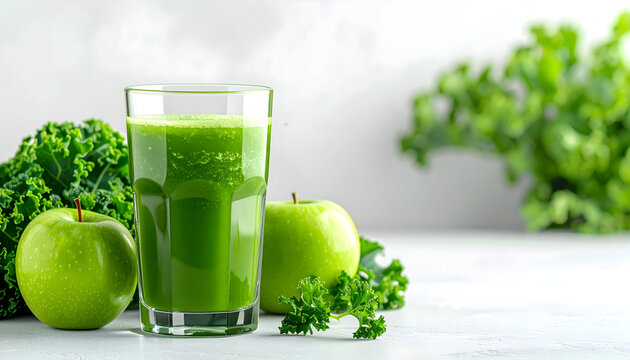 Green smoothie with kale and green apples