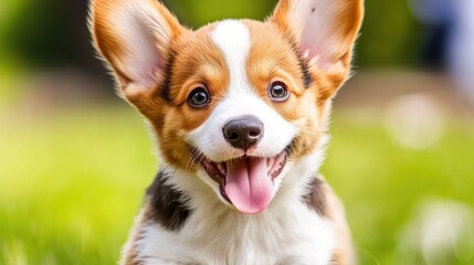 Energetic running dog in open field gigapixel hyperrealism nature environment playful viewpoint