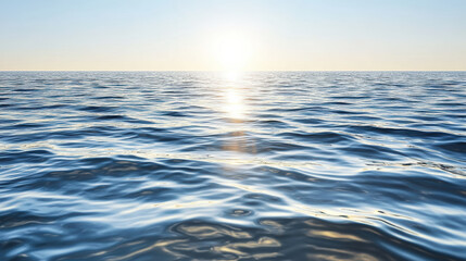 Obraz premium Calm ocean waves reflect sunlight, creating serene and peaceful atmosphere