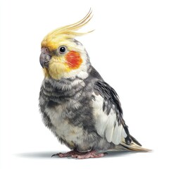 Obraz premium Hyperrealistic cockatiel portrait studio setting gigapixel standard scale detailed animal photography vibrant colors