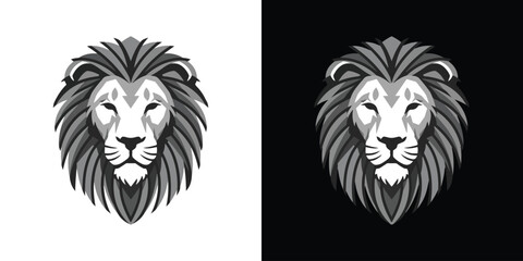 Elegant Negative Space Lion Minimalist Logo Icon