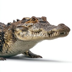 Fototapeta premium Detailed hyperrealistic image of a crocodile on a pu gigapixel standard scale nature wildlife close-up high-resolution