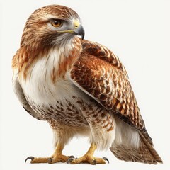 Majestic hawk portrait natural habitat hyperrealistic image detailed environment close-up view wildlife beauty