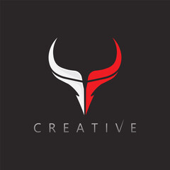 Powerful horn vector logo design for energy business, sport, and masculine branding