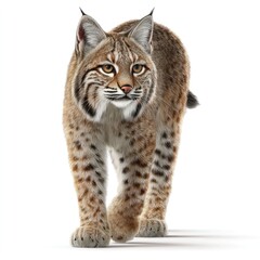 Dynamic bobcat portrait natural habitat hyperrealistic image wild environment detailed perspective gigapixel quality