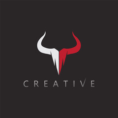 Polygonal horn vector logo design for futuristic wildlife and outdoor adventure brand