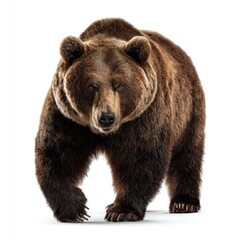 Dynamic brown bear encounter in nature hyperrealistic image forest environment gigapixel detail