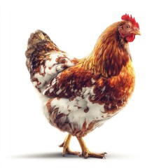 Hyperrealistic chicken portrait on gigapixel standard scale studio setting detailed animal photography
