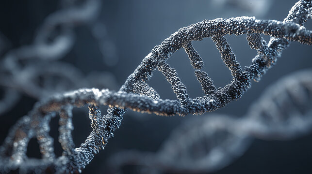DNA double helix molecule science biology genetics strand structure explore microscopic detail with dynamic energy