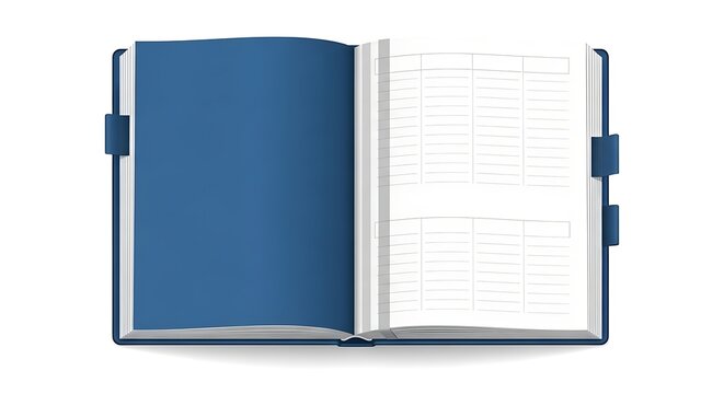 Open notebook with blank pages for writing notes.