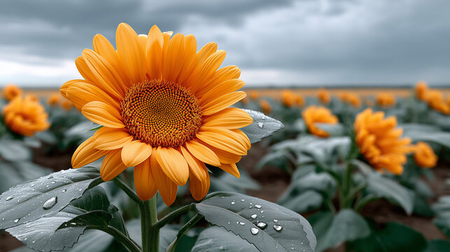 sunflower on blue sky